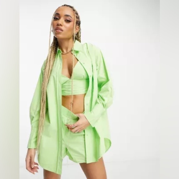 Signature8 Lime Oversized Poplin Button Down Shirt
Size Large - Picture 1 of 11